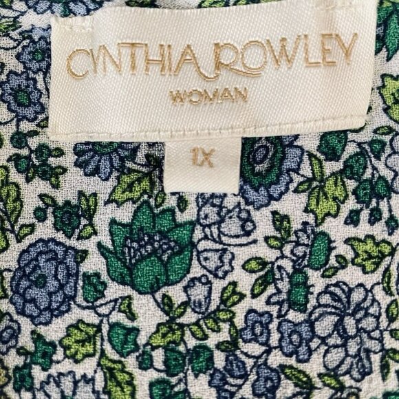 Cynthia Rowley Floral Blouse Bundle Ruffle Hem Boho Cottagecore Plus 1X - Picture 4 of 11